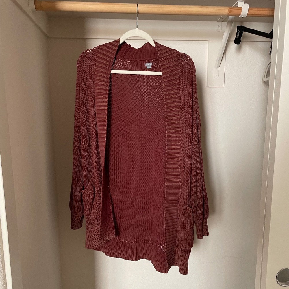 Aerie: Burgundy Oversized Cardigan